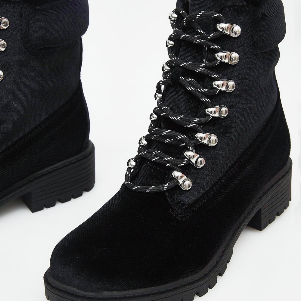 Velvet Combat Booties Size 6